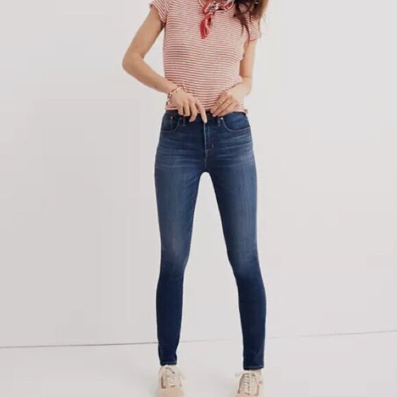 Madewell 10” High Rise Skinny Jeans Dark Wash Size 27 - Picture 2 of 9